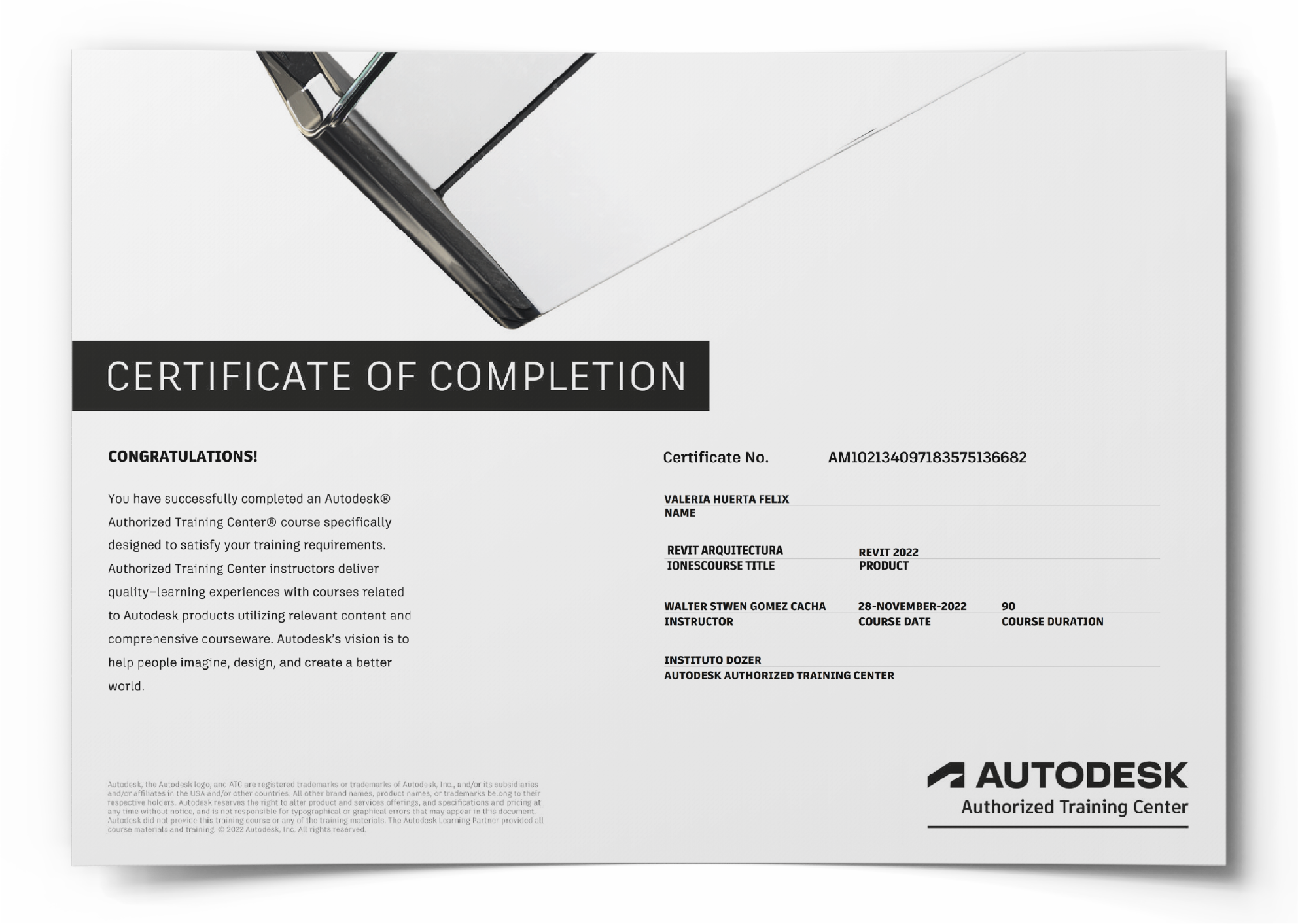 Certificado Autodesk